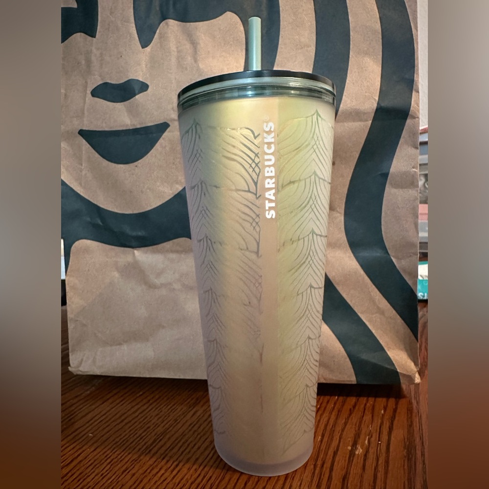 Starbucks Matte Iridescent 24 Fl Oz Geometric Tail Tumbler